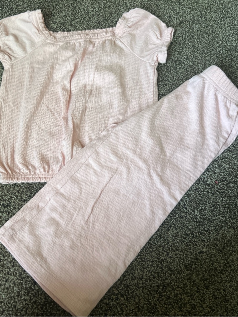 Carter's Soft Blush Waffle-Knit Top and Bottom Set